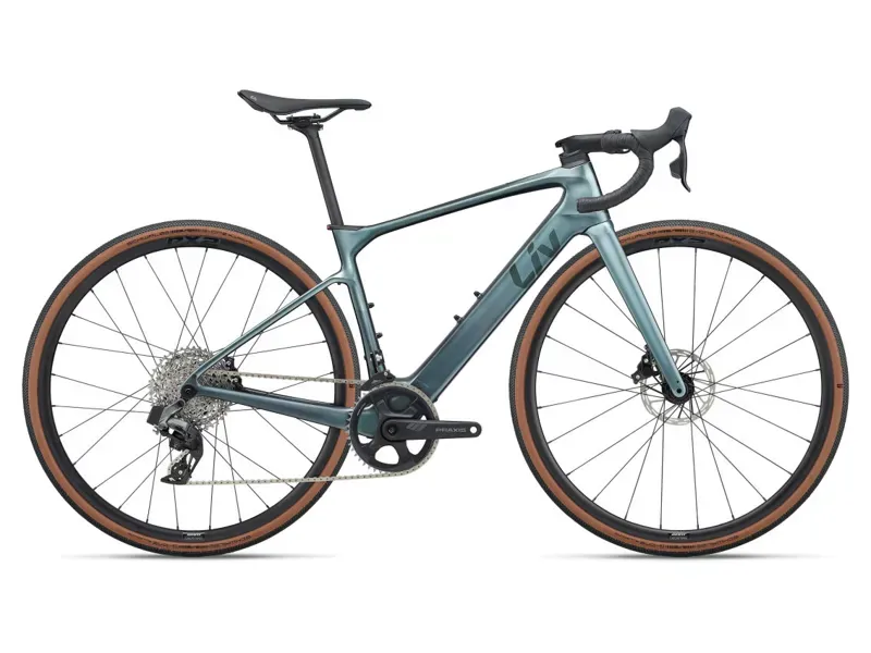 Liv Avail Advanced E+ Elite AR E-Road Bike In Gloss Silver Pine